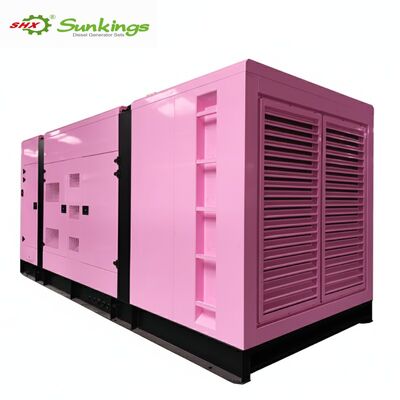 ซื้อ เครื่องกำเนิดไฟฟ้าดีเซลสามเฟสสีชมพู 800KVA/640KW พร้อมเครื่องกำเนิดไฟฟ้าสลับ Stamford ATS ความถี่ 50/60 Hz แบบเงียบ online manufacture