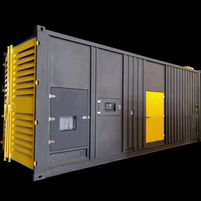 2000kva 1600kw เครื่องกําเนิดเครื่องยนต์ดีเซล ปริมาณการออกอากาศต่ํา ปิดเสียง